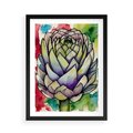 Plakat w ramie 50x70 - Zamknięte w Roślinie - abstrakcja, akwarela - rama czarna