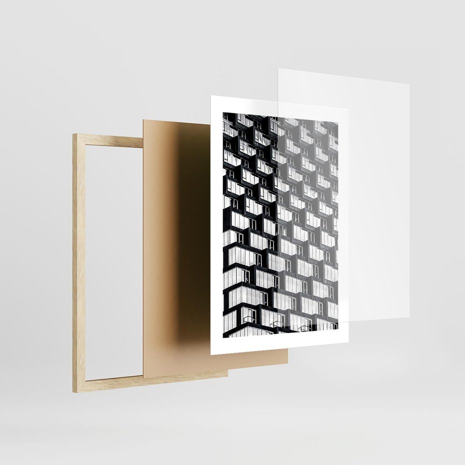 Plakat w ramie 30x40 - Elegancja Wysokości - architektura, wieżowiec - rama drewno
