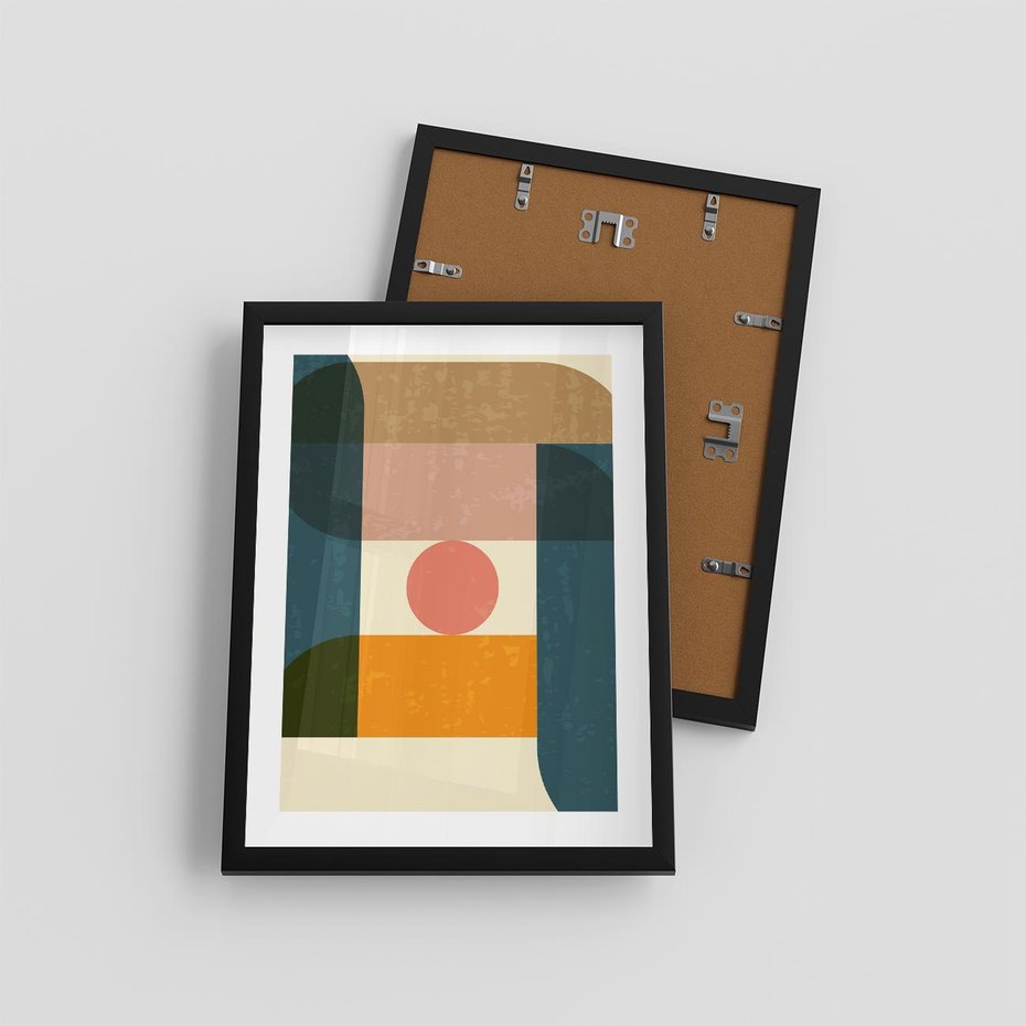 Plakat w ramie 30x40 - Geometryczna Ekspresja - geometria, plakat - rama czarna