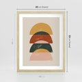 Plakat w ramie 40x50 - Energetyczne Wzory - nowoczesny plakat, abstrakcyjne kształty - rama drewno