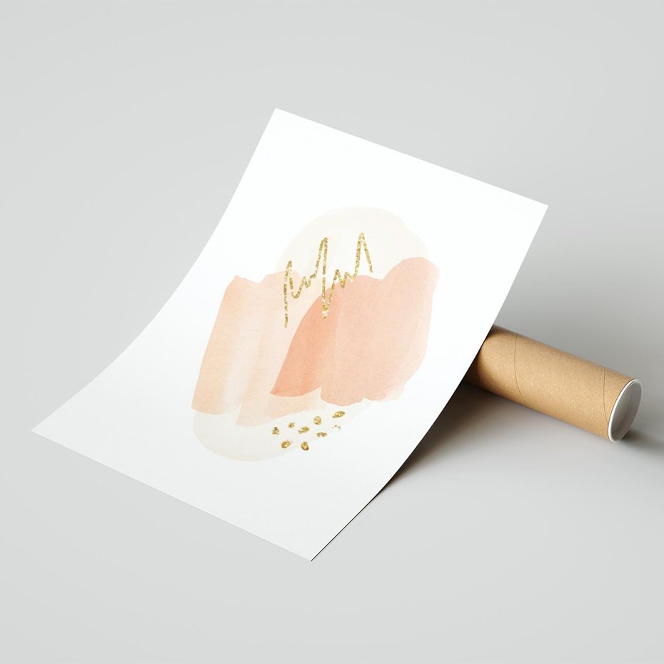 Plakat bez ramy 40x50 - Rozbijające Plamy - abstrakcyjne akwarelowe plamy, minimalizm