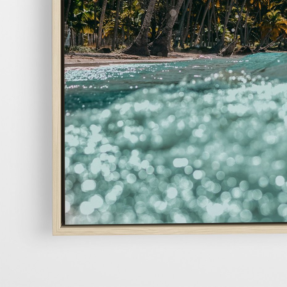 Obraz w ramie 50x70 - Rajskie Wakacje - plaża, palmy - rama drewno