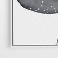 Obraz w ramie 80x120 - Impresje Harmonii - abstrakcyjne plamy akwarelowe, czarny szkic - rama biała