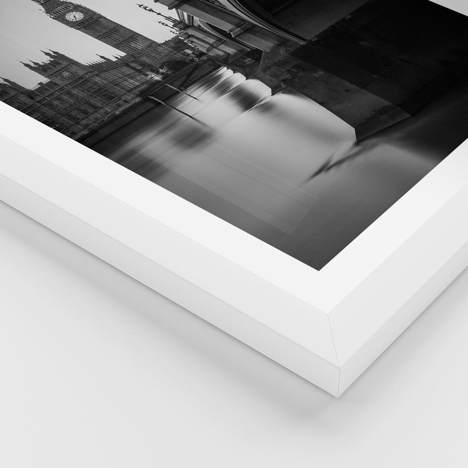 Plakat w ramie 30x40 - Majestatyczny Big Ben w Londynie - Londyn, most - rama biała