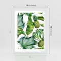 Plakat w ramie 30x40 - Oaza Natury - liście, tropikalne - rama biała