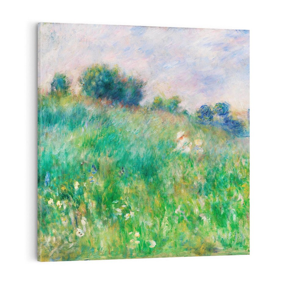 Obraz na płótnie 80x80 - "Łąka (La Prairie)" (1880) Pierre-Auguste Renoir - Reprodukcja - reprodukcja, obraz na płótnie