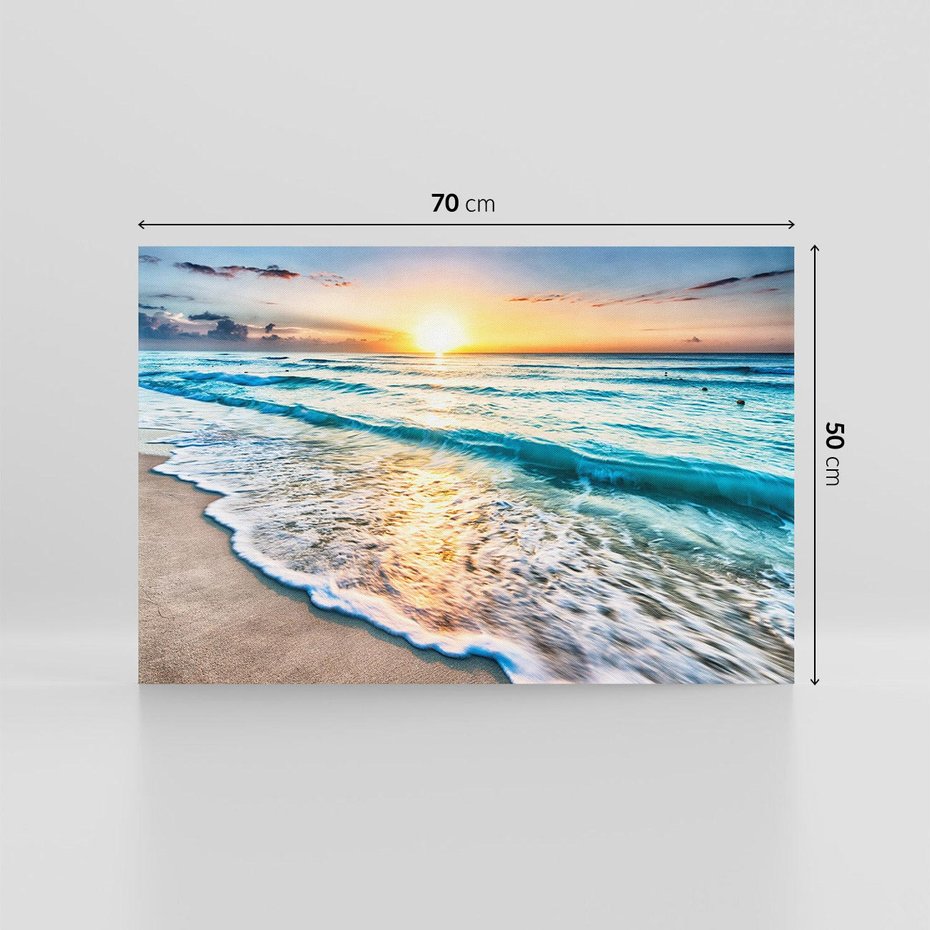 Obraz na płótnie 70x50 - Spokój morza: moment relaksu - plaża, morze