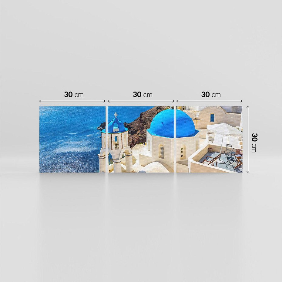 Obraz na płótnie 90x30 - Urokliwy widok na Santorini - Santorini, widok