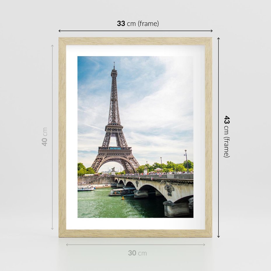 Plakat w ramie 30x40 - Ikona Romantyzmu - Eiffla, Francja - rama drewno