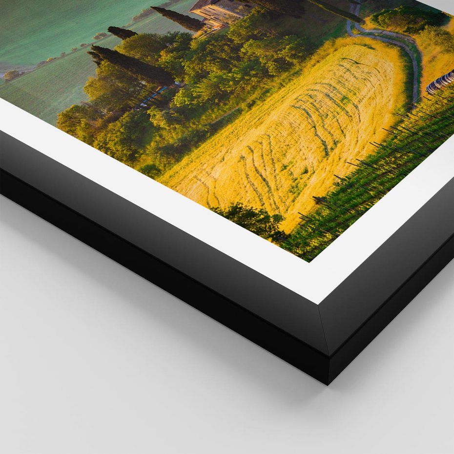 Plakat w ramie 40x50 - Pejzaż w perspektywie - pejzaż, perspektywa - rama czarna