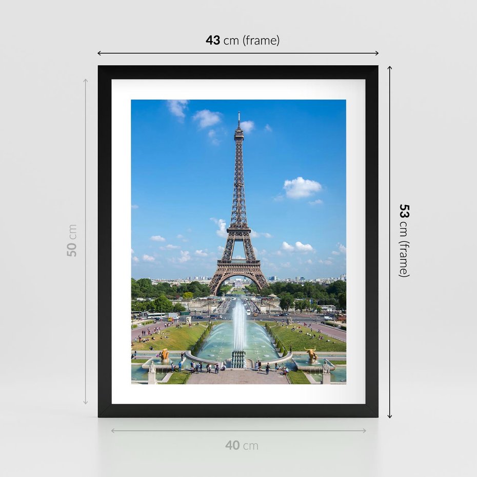 Plakat w ramie 40x50 - Wieża Eiffla - Eiffla, Paryż - rama czarna
