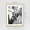 Plakat w ramie 40x50 - Rower w Kontraście - rower, czarno - rama drewno