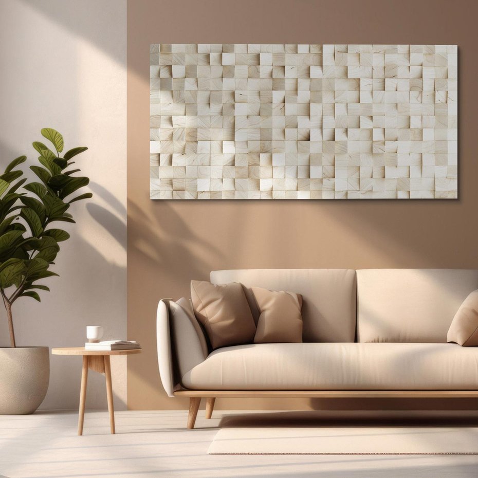 Obraz na płótnie 140x70 - Geometryczne 3D: Abstrakcyjna Harmonia - geometryczne, 3D