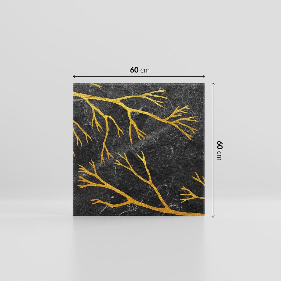 Obraz na płótnie 60x60 - Marmurowe Drzewa Snu - złote gałęzie, drzewa