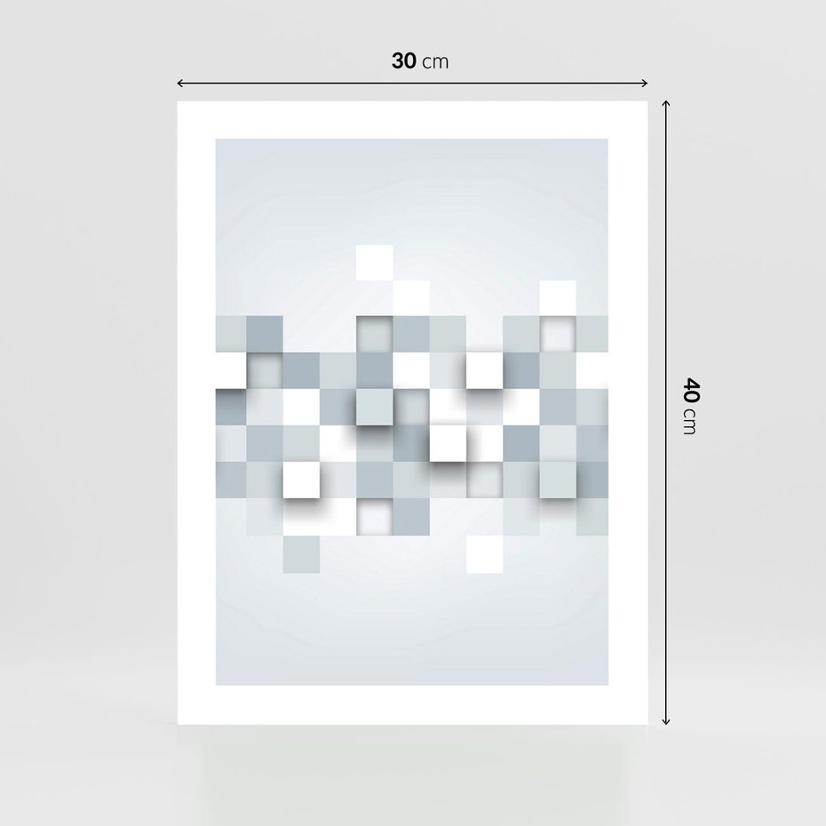 Plakat bez ramy 30x40 - Trójwymiarowe formy geometryczne - geometria, 3D