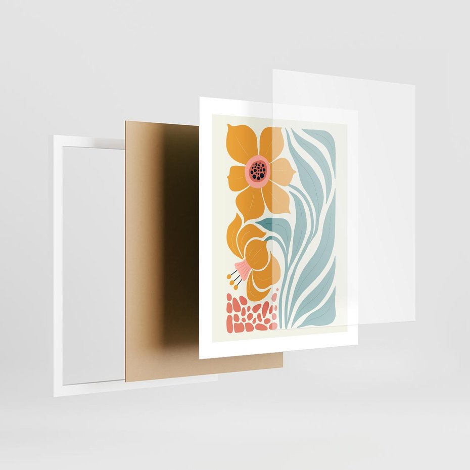 Plakat w ramie 40x50 - Pastelowa Piękność - nowoczesna sztuka, plakat - rama biała