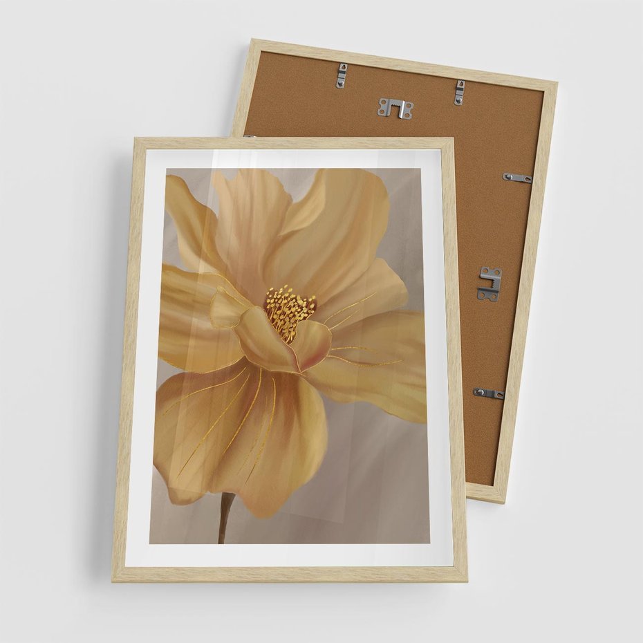 Plakat w ramie 50x70 - Kwiaty malowane olejem - eksplozja kolorów - kwiaty, malowane - rama drewno