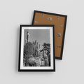 Plakat w ramie 30x40 - Pustynny Klimat - czarno białe zdjecie, pustynia - rama czarna
