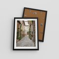 Plakat w ramie 30x40 - Urok Uliczki we Włoszech - uliczka, Włochy - rama czarna