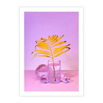 Plakat bez ramy 21x30 - Minimalizm i Urok Natury - liście, pastele