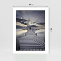 Plakat bez ramy 30x40 - Spokój nad Jeziorem - pomost, jezioro