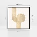 Obraz w ramie 50x50 - Podróżne Kształty - geometryczne linie w złotym kolorze, minimalizm - rama czarna