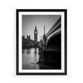 Plakat w ramie 50x70 - Majestatyczny Big Ben w Londynie - Londyn, most - rama czarna