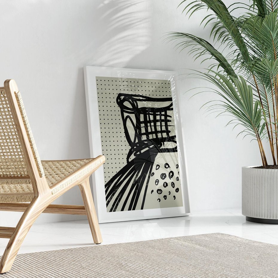 Plakat bez ramy 40x50 - Złudne Kontemplacje - abstrakcyjna mroczna kompozycja, nieregularne