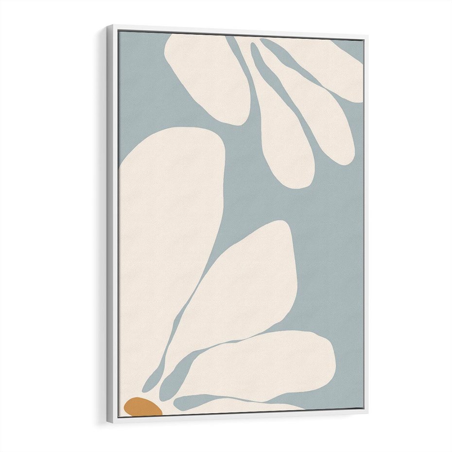 Obraz w ramie 70x100 - Pastelowe Marzenia Kwiatów - kwiaty, nowoczesne i minimalistyczne - rama biała