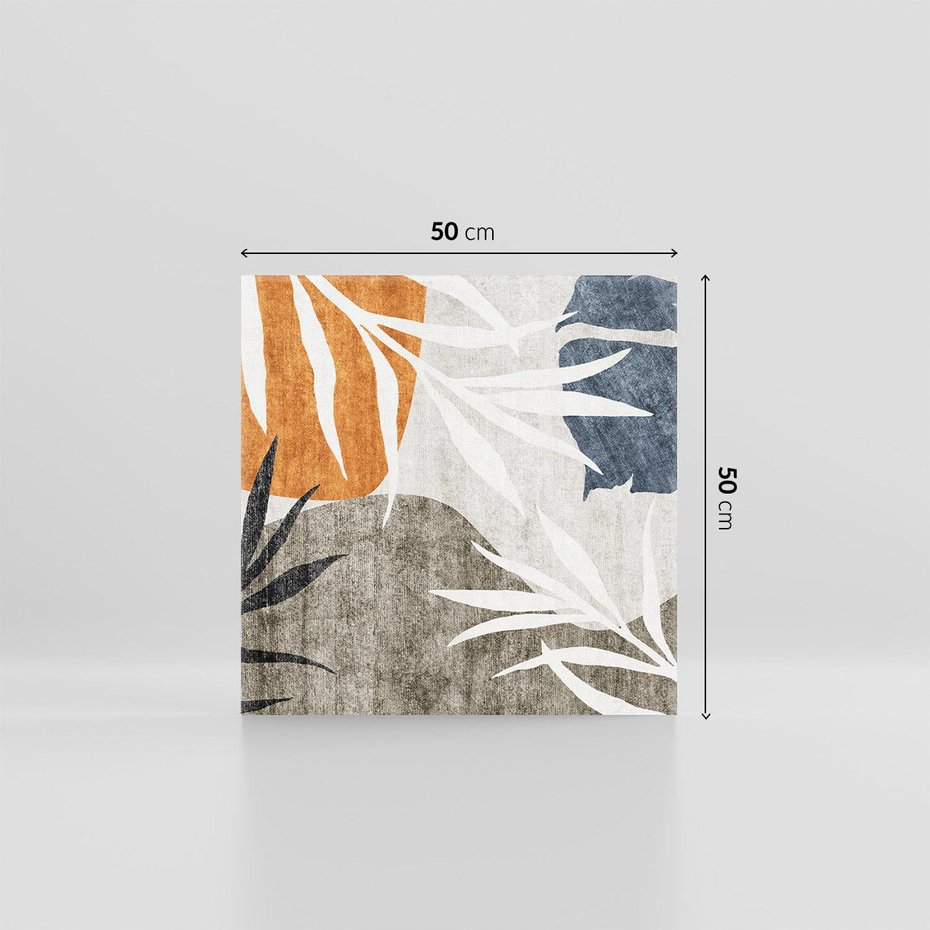 Obraz na płótnie 50x50 - Oddechy ciszy i ruchu - rzut liści palmy, monstery