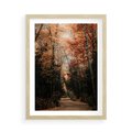 Plakat w ramie 50x70 - Drzewa w Czerwonych Liściach - las, jesienny las - rama drewno
