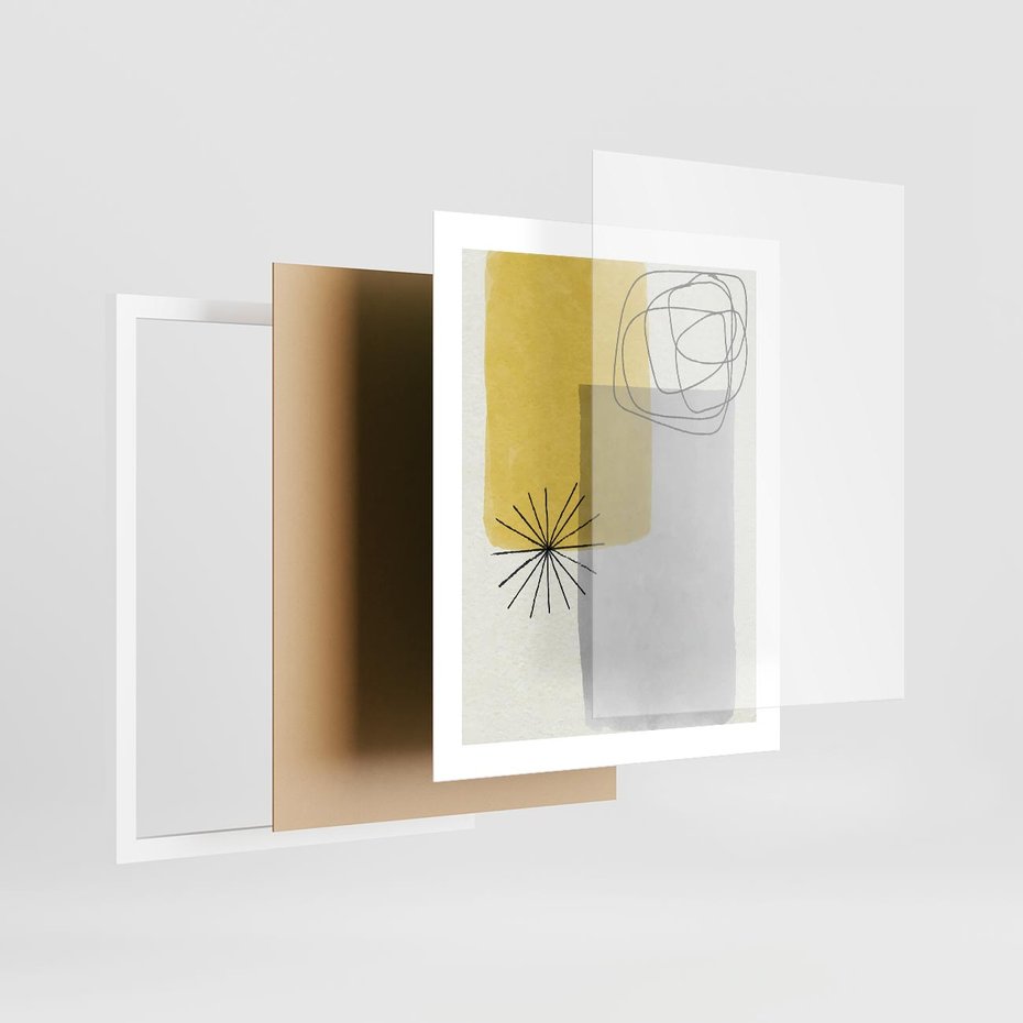 Plakat w ramie 40x50 - Rozbijające Granice Akwarel - abstrakcja, akwarelowe plamy - rama biała