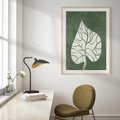 Plakat w ramie 30x40 - Migotliwe Wnętrze Zieleni - zielony plakat, roślinne motywy - rama drewno