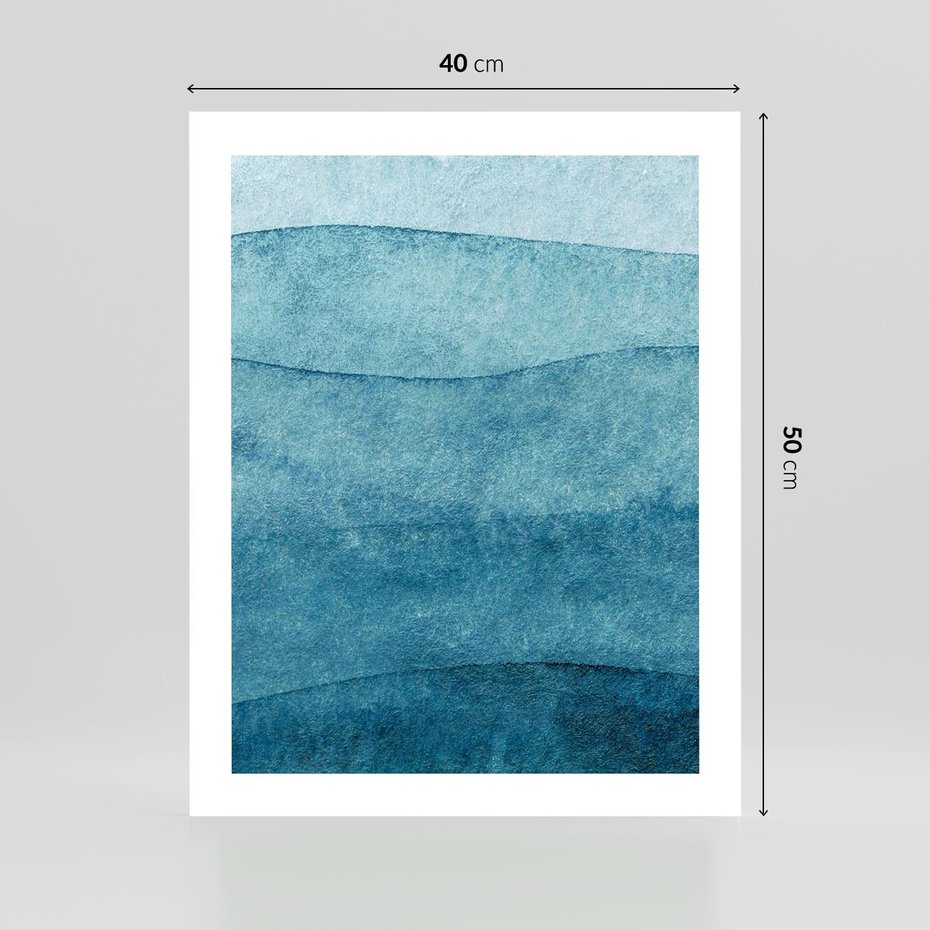 Plakat bez ramy 40x50 - Kolorowe fale akwareli - akwarela, fale