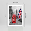 Plakat w ramie 50x70 - Londyńska Budka przy Big Benie - Londyn, budka - rama biała