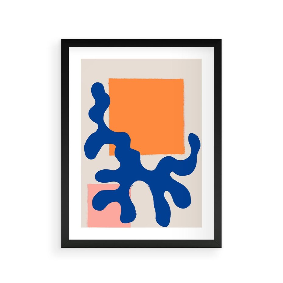 Plakat w ramie 30x40 - Bezczasowe Pastelowe Plamy - abstrakcja, nowoczesny plakat - rama czarna