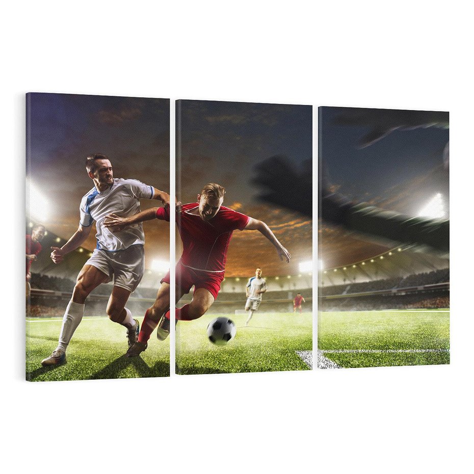 Obraz na płótnie 120x80 - Piłkarska pasja - piłkarz, stadion