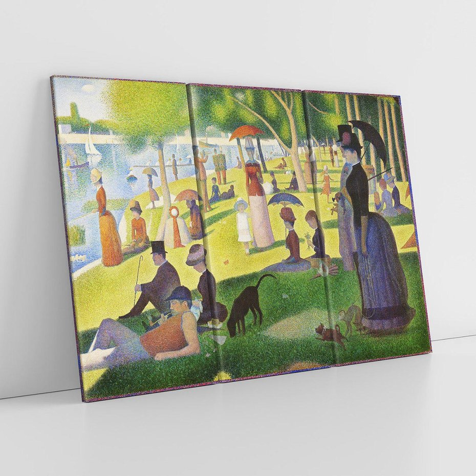 Obraz na płótnie 120x80 - "Niedziela na La Grande Jatte" (1884) Georges Seurat - Reprodukcja - reprodukcja, obraz na płótnie