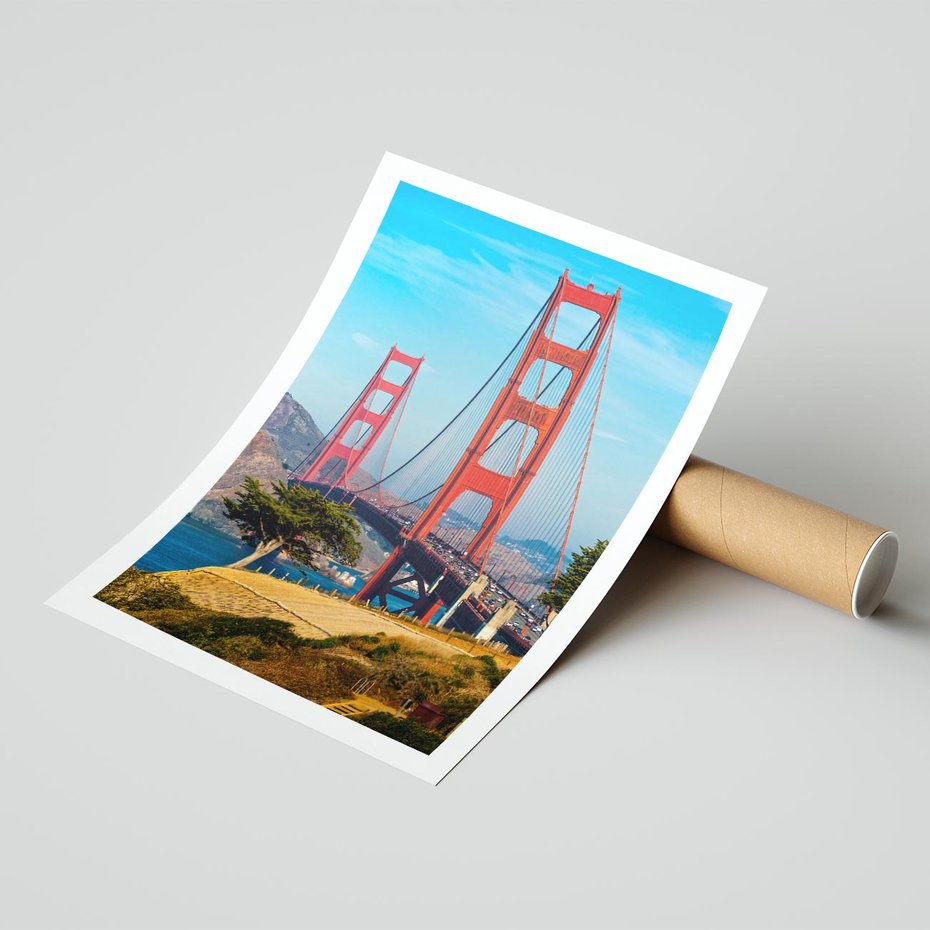 Plakat bez ramy 40x50 - W krainie amerykańskich mostów - most, USA