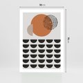 Plakat bez ramy 50x70 - Geometryczna Ekspresja - geometryczny graficzny obraz, pomarańczowe koło