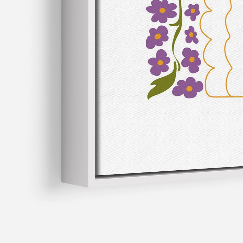 Obraz w ramie 80x120 - Witalność Kwiatów - kwiaty w wazonie, minimalistyczna kompozycja - rama biała