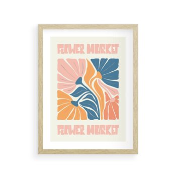 Plakat w ramie 40x50 - Spójny Dysonans - pastelowe kolory, typografia - rama drewno