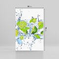 Obraz na płótnie 50x70 - Świeżość limonki i błękity wody - limonka, woda