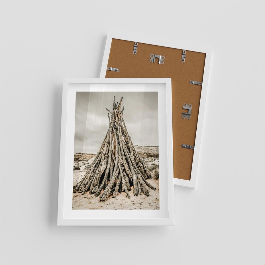 Plakat w ramie 30x40 - Ciepło Przeszłości - retro fotograia, odcienie sepii - rama biała