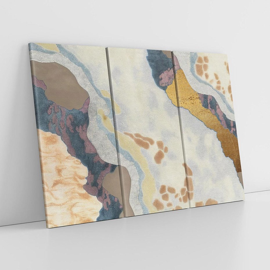 Obraz na płótnie 120x80 - Melancholijne oddechy pędzla - abstrakcyjne formy, zgaszone kolory