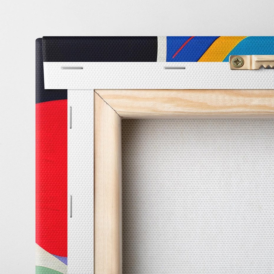 Obraz na płótnie 50x70 - Kolorowe Przesunięcia Kształtów - abstrakcyjny obraz olejny, żywe kolory