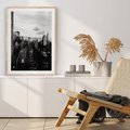 Plakat w ramie 50x70 - Wibracje Miejskiego Życia - miasto, wieżowce - rama drewno