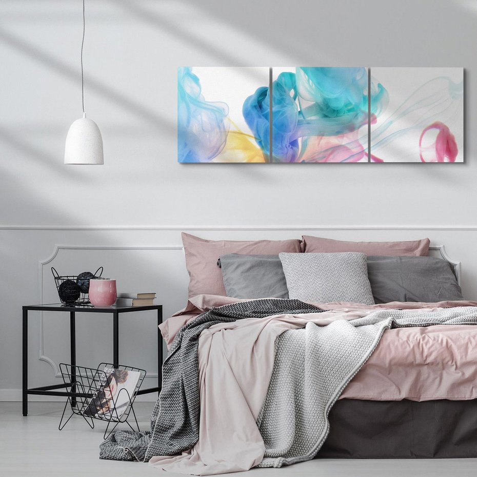 Obraz na płótnie 120x40 - Abstrakcyjne Pastelowe Piękno - abstrakcja, pastelowe