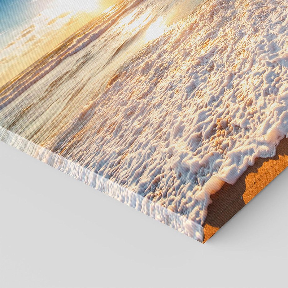 Obraz na płótnie 120x80 - Zachód słońca nad plażą - zachód słońca,