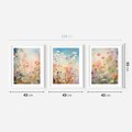 Zestaw obrazy w ramie 40x50 galeria - kwiaty, łąka, akwarela, boho - rama biała
